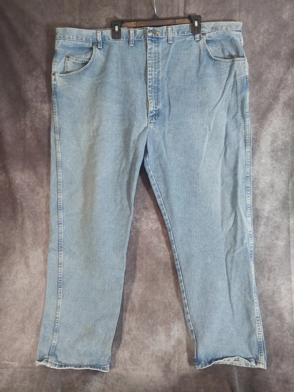 Wrangler Men's Relaxed Fit Jeans Light Wash Big & Tall 50x30 Broken-In GUC
